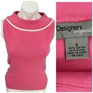 Designers Originals Top Womens Small Pink Sweater Swank Shell Work Officecore